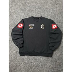 Mens Crewneck Lotto Siena Di Lupo Group Italia Black 1990s Sweatshirt, Size L